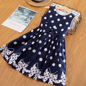 Girls Elegant Polkadot Summer Dress. Ages 4T-12Yrs